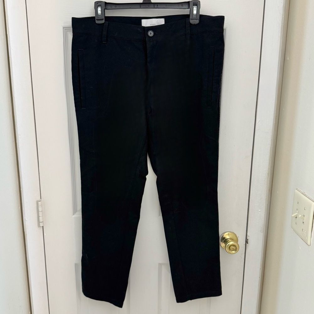 STAMPD Men’s Arden Trouser Black Size 31 Ankle Cropped Sparkly Stripe